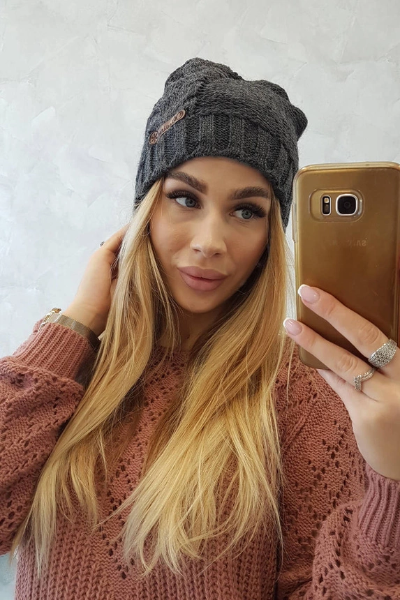 Čapica s fleece Ula K271 grafit