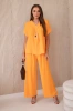 Set with necklace blouse + pants bright orange