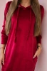 Velor dress with a hood maroon