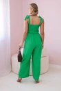 Riemchen-Jumpsuit mit Rüschenoberteil grün