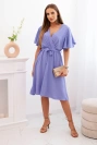 Kleid mit geschichtetem Ausschnitt Lila