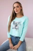 Star Style bedruckte Bluse in mint