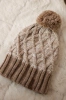 Cap with fleece Milano K203 ecru melange+dark beige