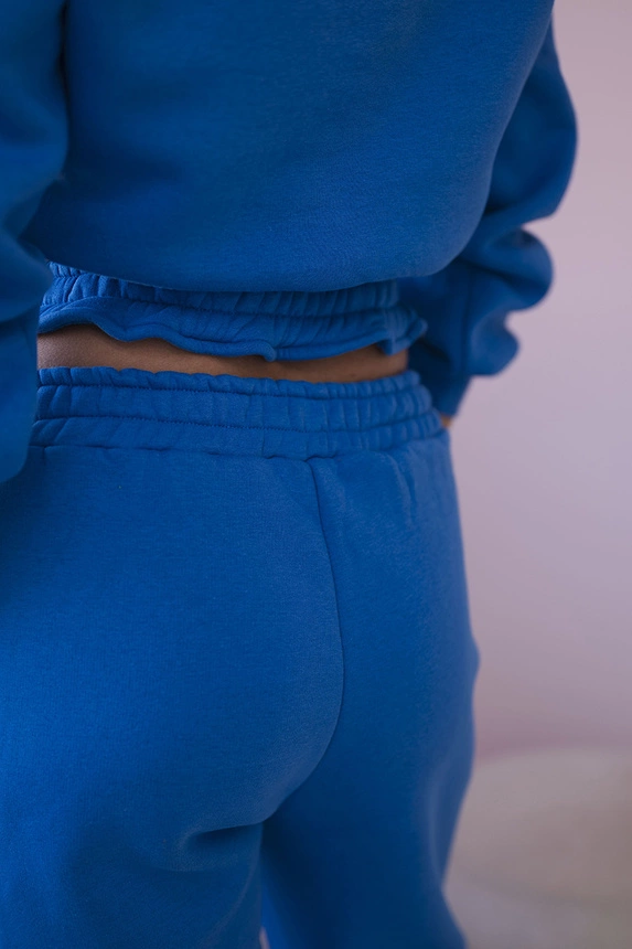 Wärmeset mit kurzem Sweatshirt kornblumenblau