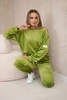 Velours-Set Sweatshirt + Hose kiwi