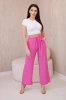 Viscose wide-leg trousers pink