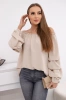 Spanische Bluse mit dekorativen Ärmeln beige