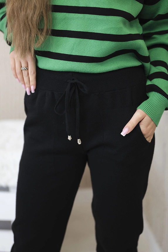 Sweater set Striped sweatshirt + Pants green