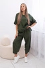 Baumwollset Bluse + Hose helles Khaki