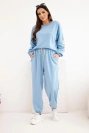Women's buttery set with a loose sweatshirt and pants with 'LOVE' print blue