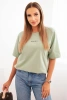 Women's cotton printed blouse Minimal dark mint