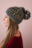 Cap with a pompom Maria K335 dark gray