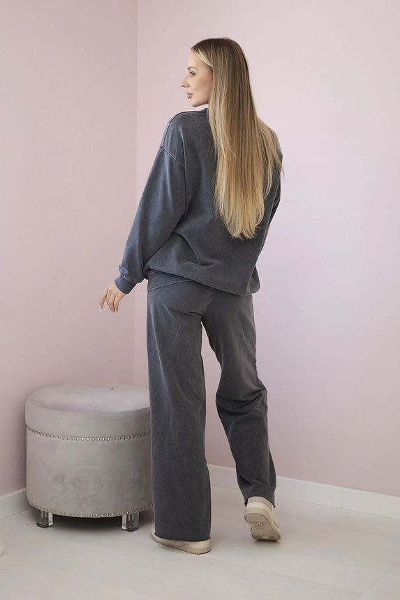 Cotton set Angel sweatshirt + pants Graphite