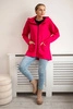 Insulated sweatshirt with longer back and pockets fuchsia