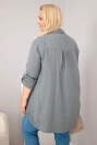 Bavlnená mušelínová košeľa Plus Size tmavosivá