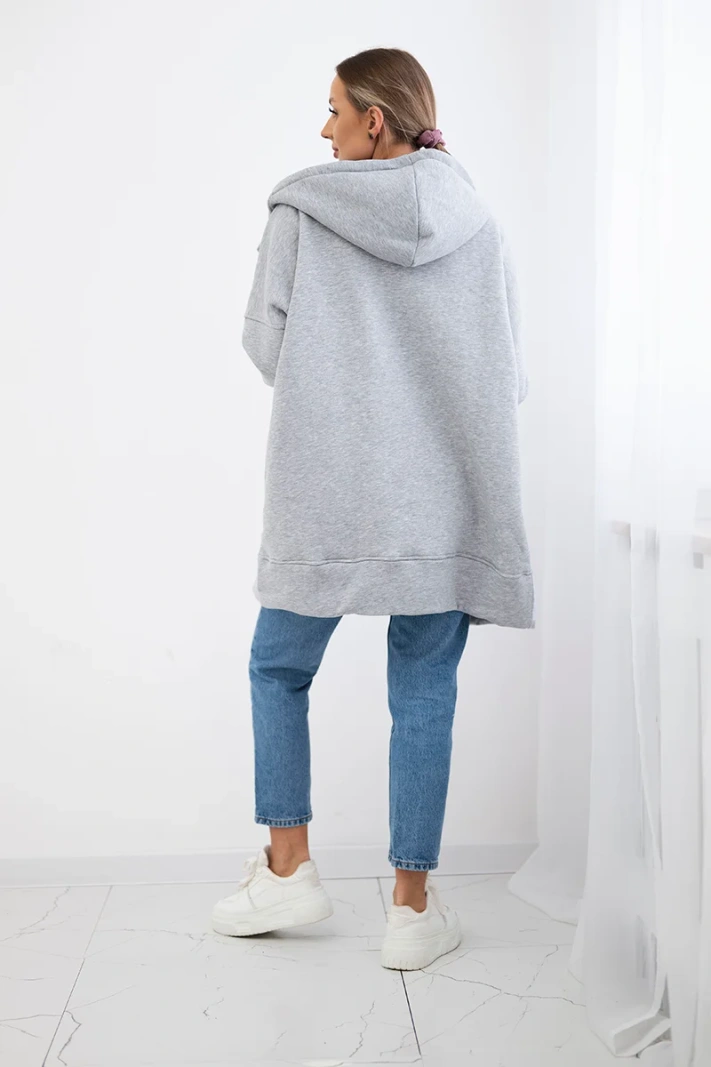 Zateplená mikina so zapínaním na zips grafit