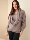 A sweater women's with wool blend and snood fango