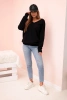 Women's long sleeve sweater with a V-neck black