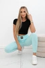 Gestreifte Leggings mit hoher Taille hellmint