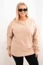 Damska pėtelinė palaidinė Plus Size medvilninė basic su apvaliu iškirpimu bežinė