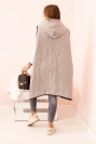 Damen Steppweste Plus Size mit Kapuze und Reißverschluss fango