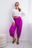 Trousers with wide leg and pockets dark purple