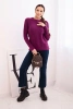 Women's sweater made of baby alpaca with long sleeves dark purple