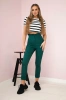 Creased trousers dark green