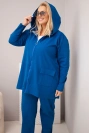 Damen Baumwoll-Set in Plus Size mit Sweatshirt und Hose kornblumenblau