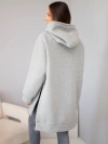 A sweatshirt women's oversize made of cotton with a hood and a pocket gray