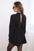 Elegant women's jumpsuit with long sleeves and a belt black