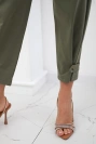 Summer Punto trousers with leg closure khaki