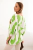 Women's cotton blouse in abstract pattern green
