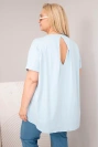 Dámská bavlněná halenka Plus Size s krátkým rukávem modrá