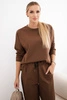 Set Punto Milano Winter Sweatshirt + Hose mit weitem Bein Schokolade