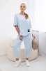 Baumwollset Bluse + Hose blau