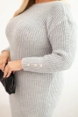 Sukňa pletená dámska Plus Size s mohérom šedá