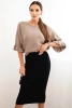 Women's viscose pencil skirt with elastic waist black