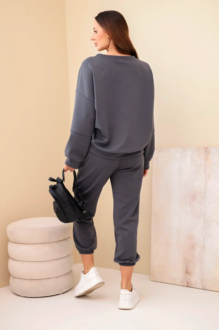Viskose-Set Sweatshirt + Hose graphit