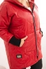 Damen Winterjacke Plus Size gesteppte mit Kapuze rot