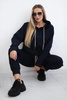 Viscose set Punto Milano Winter hoodie + pants navy blue