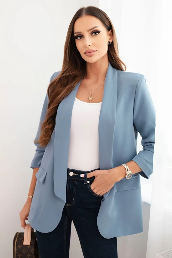 Women's unbuttoned blazer with lining S/M denim