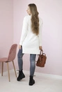 Sweater with stand-up collar ecru