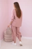 Bavlněná mikina kalhoty set tmavě růžová