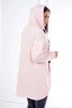Sweatshirt with longer back and hood powdered pink