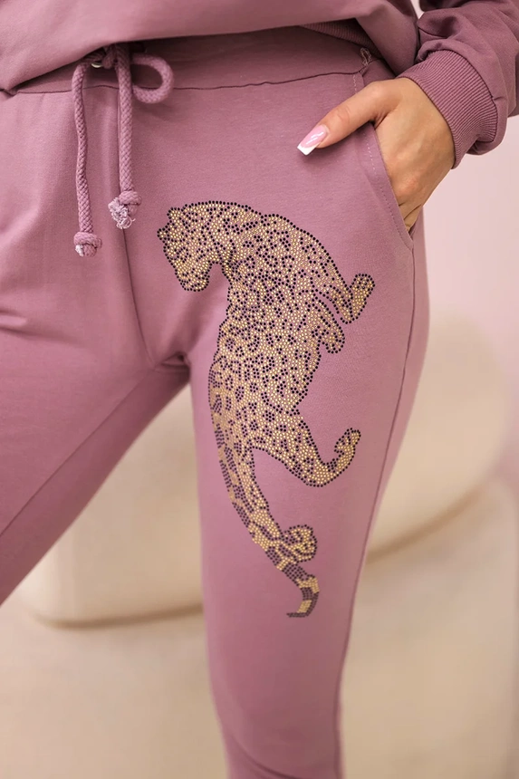 Zirkonia Panther Set dunkelrosa