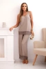 Ladies' set made of viscose with a wide-strapped top and wide-leg pants fango