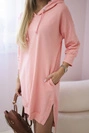 Dress with a hood and longer back apricot