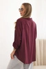 Women's shirt with viscose, decorative buttons, and collar plum