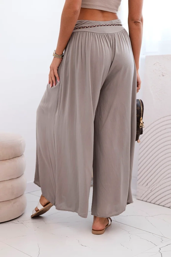 Women's wide-leg viscose trousers fango